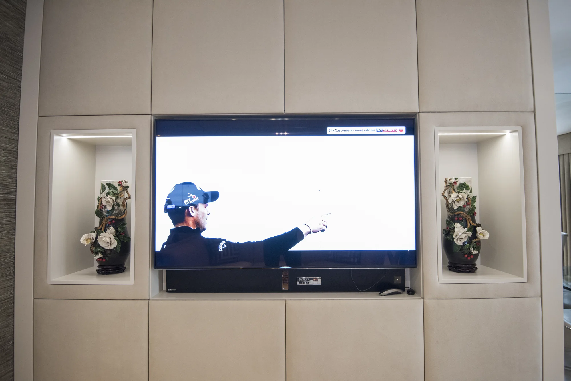 Front view of cream TV unit
