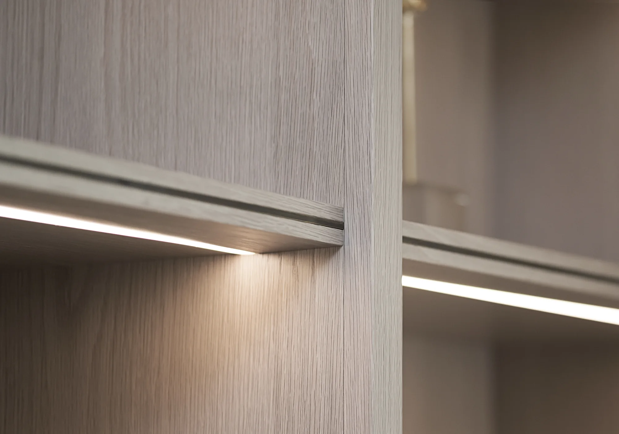 Integrated shelf lighting detail