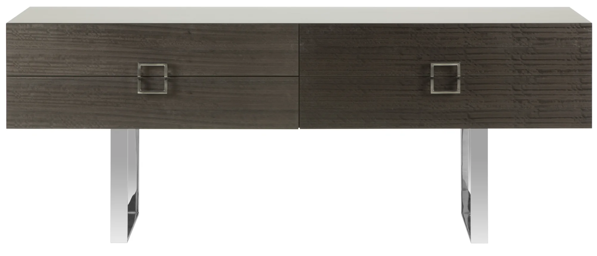 Front view of grey sideboard