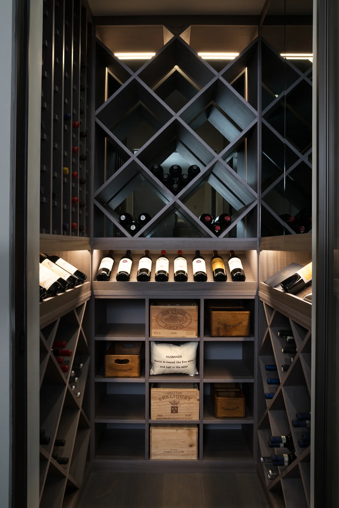 Front view of wine cellar