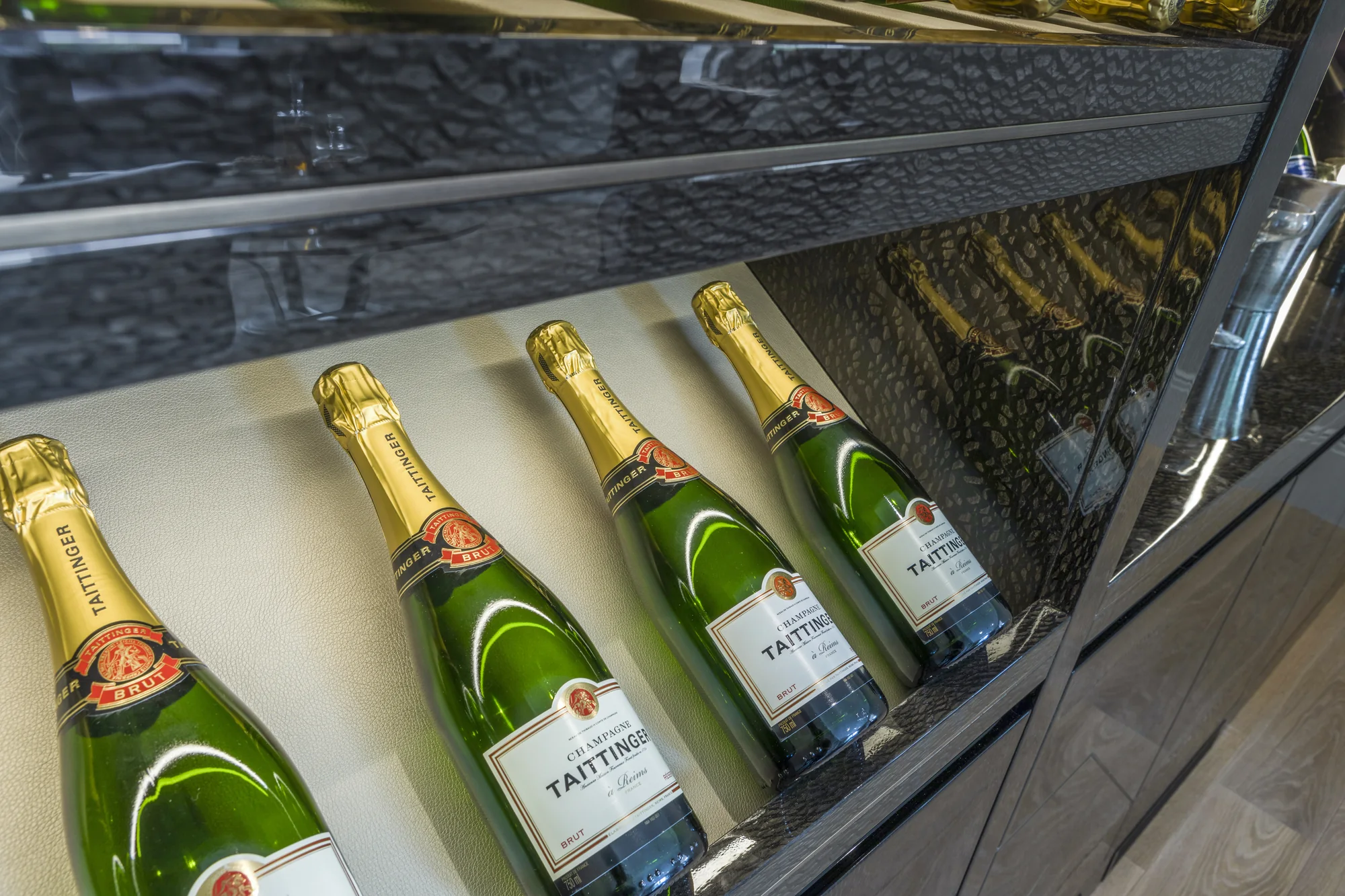 Bottle storage detail in wine room
